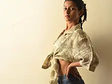 Linen Ajrakh Block Printed Shirt - Bird Motif