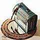 shop Kutchi Embroidered Leather Sling Handbag - Teal