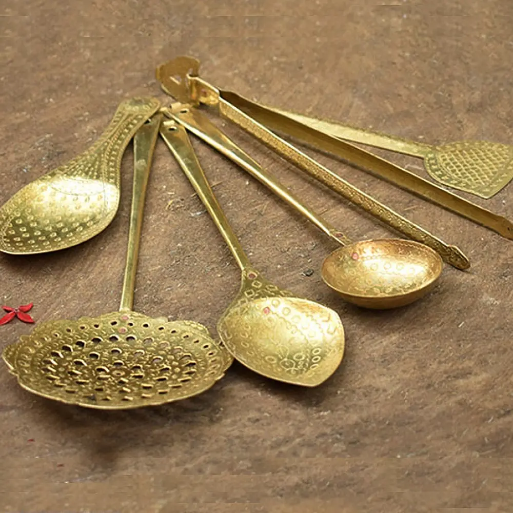 shop Handcrafted Brass Kitchen set { Six piece set }