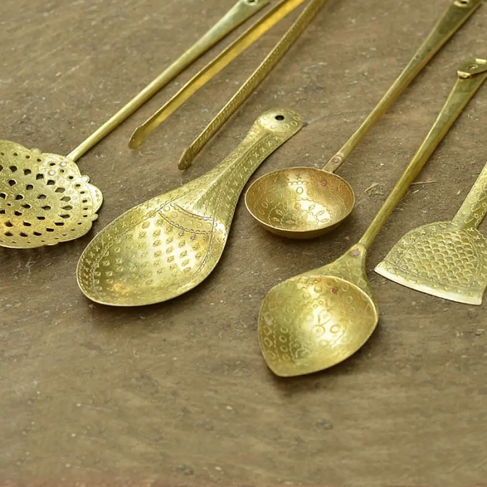 shop Handcrafted Brass Kitchen set { Six piece set }