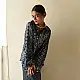 deep indigo blue and gray ajrakh cotton shirt checkered square block print hand block printed relaxed fit artisanal shirt men women unisex sustainable fashion