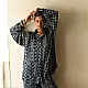 deep indigo blue and gray ajrakh cotton shirt checkered square block print hand block printed relaxed fit artisanal shirt men women unisex sustainable fashion