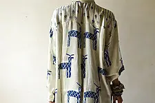 Itr . इत्र | Indigo Modal Silk Shirt - Flying Deer| Unisex