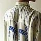 cream and indigo ajrakh cotton shirt bold deer animal motif block print hand block printed relaxed fit figurative shirt men women unisex sustainable fashion