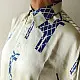 cream and indigo ajrakh cotton shirt bold deer animal motif block print hand block printed relaxed fit figurative shirt men women unisex sustainable fashion