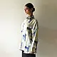 cream and indigo ajrakh cotton shirt bold deer animal motif block print hand block printed relaxed fit figurative shirt men women unisex sustainable fashion