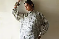 Itr . इत्र | Indigo Modal Silk Shirt - Trigo| Unisex