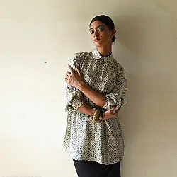 Itr . इत्र | Indigo Modal Silk Shirt - Trigo| Unisex