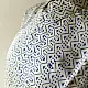 cream and indigo ajrakh cotton shirt geometric maze jaal block print hand block printed relaxed fit artisanal shirt men women unisex sustainable fashion