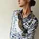 cream and indigo ajrakh cotton shirt eclectic pictogram graphic block print hand block printed relaxed fit shirt men women unisex sustainable fashion
