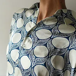 Itr . इत्र | Indigo Modal Silk Shirt - Bubble| Unisex