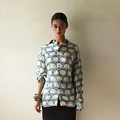 Itr . इत्र | Indigo Modal Silk Shirt - Bubble| Unisex