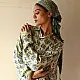 cream and indigo ajrakh cotton shirt floral bud buti block print hand block printed relaxed fit artisanal shirt men women unisex sustainable fashion