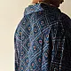 deep indigo blue ajrakh cotton shirt geometric diamond jaal block print madder red accents hand block printed relaxed fit artisanal shirt men women unisex sustainable fashion