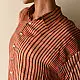 terracotta red and brown ajrakh cotton shirt vertical striped block print hand block printed relaxed fit artisanal shirt men women unisex sustainable fashion