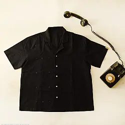 Tangaliya Handloom Shirt ~ Pure Cotton | Unisex | Black