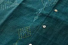 Handwoven Tangaliya Shirt ~ Unisex | Blue | Free Size