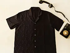 Tangaliya Handwoven Shirt ~ Free Size | Black 