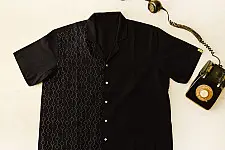 Handwoven Tangaliya  Shirt ~ 100% Cotton| Black colour 