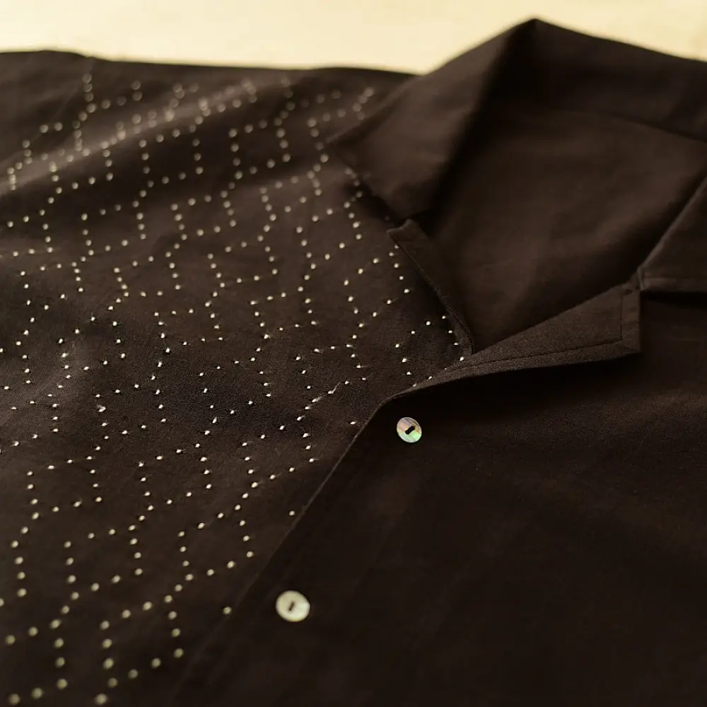 buy Handwoven Tangaliya Unisex Black Shirt