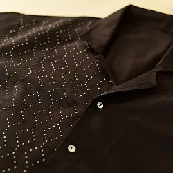 Handwoven Tangaliya Black Shirt ~ Unisex | Free Size