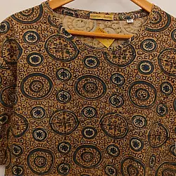 Vegetable colors Ajrakh Cotton T-shirt