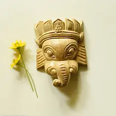 Handmade Wooden Mask - Ganesh