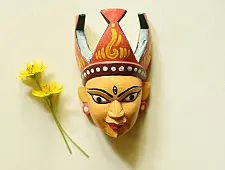 Handmade Wooden Mask - Tribal Woman