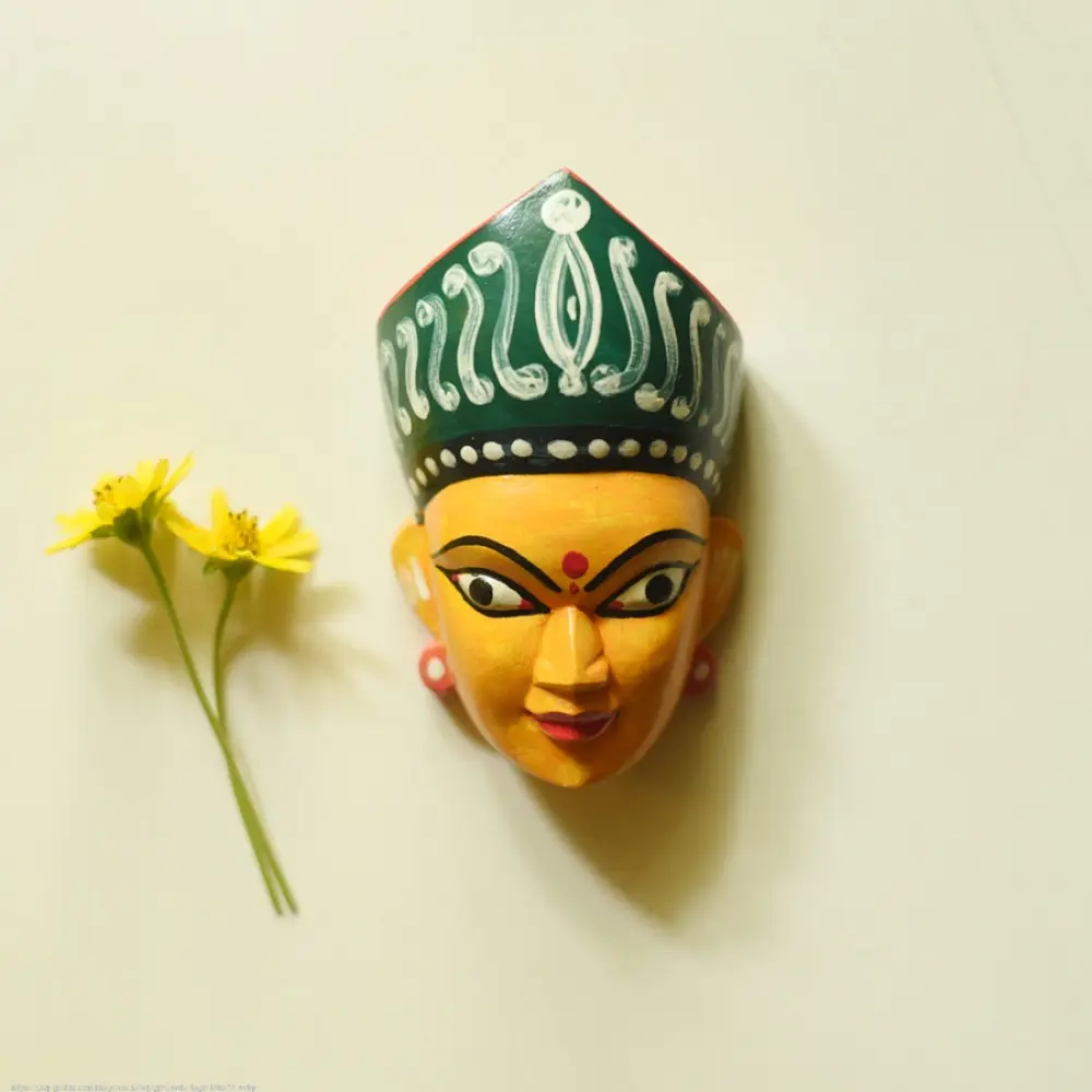 shop handmade craft from bangal wooden mask - Tribal Goddess