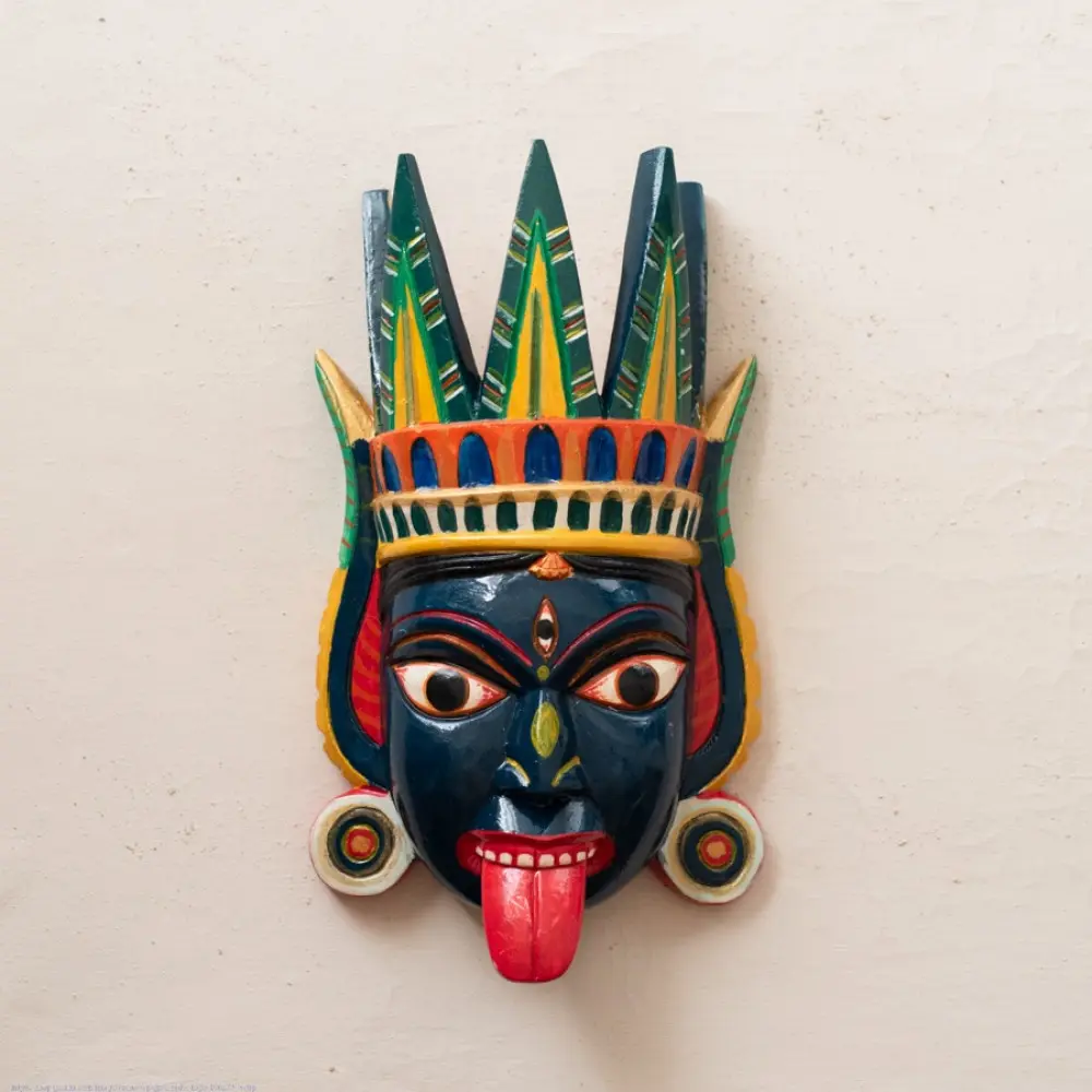 shop handmade wooden mask - kaali