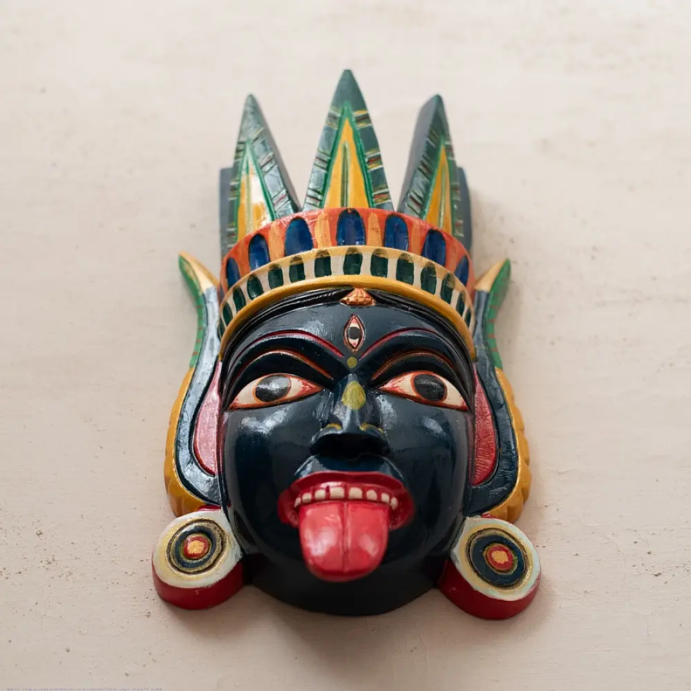 shop handmade wooden mask - kaali