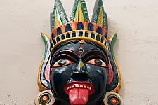 Handmade Wooden Mask ~ Kaali