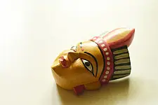 Handmade Wooden Mask - Tribal Woman (C)