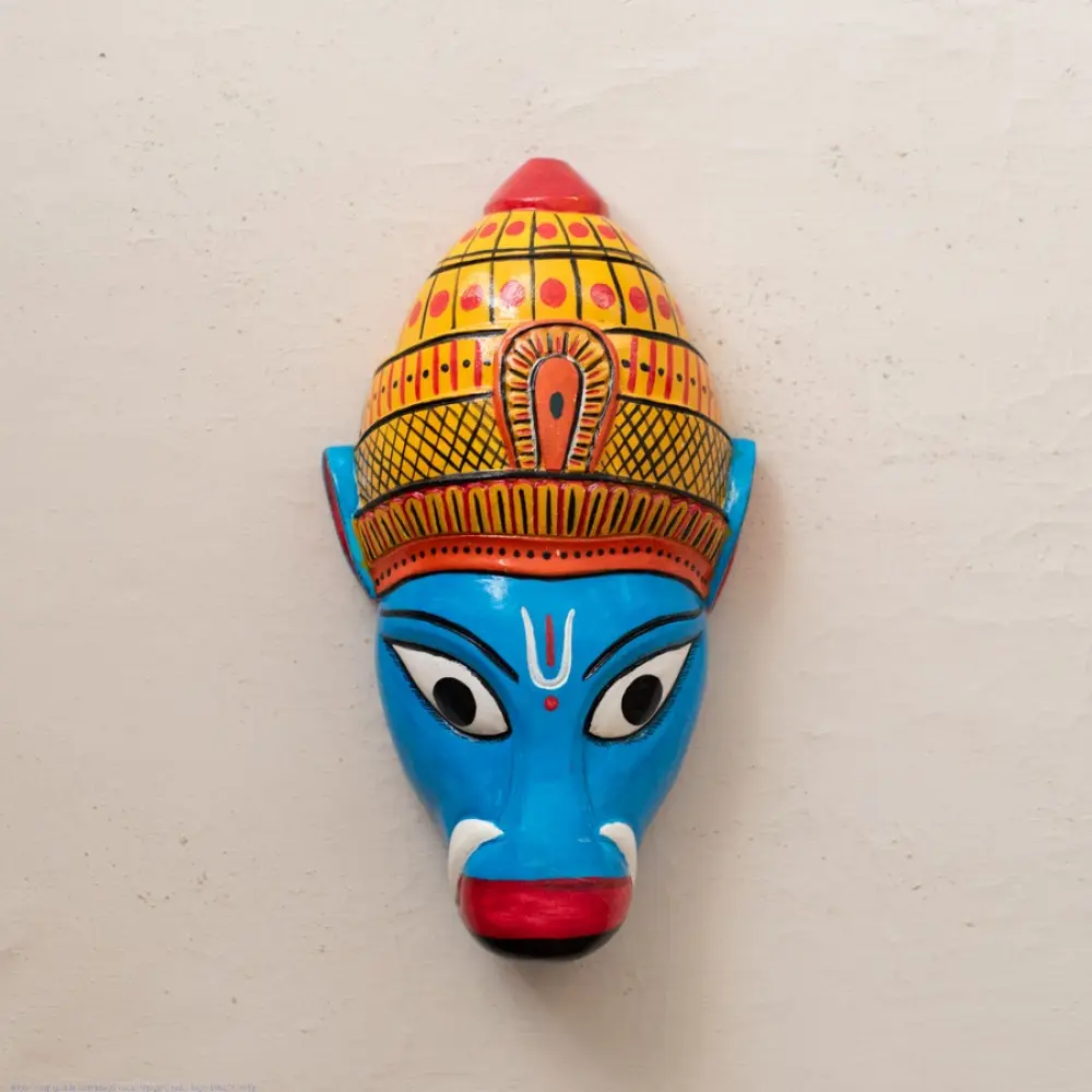 shop handmade wooden mask - Varaha Avatar