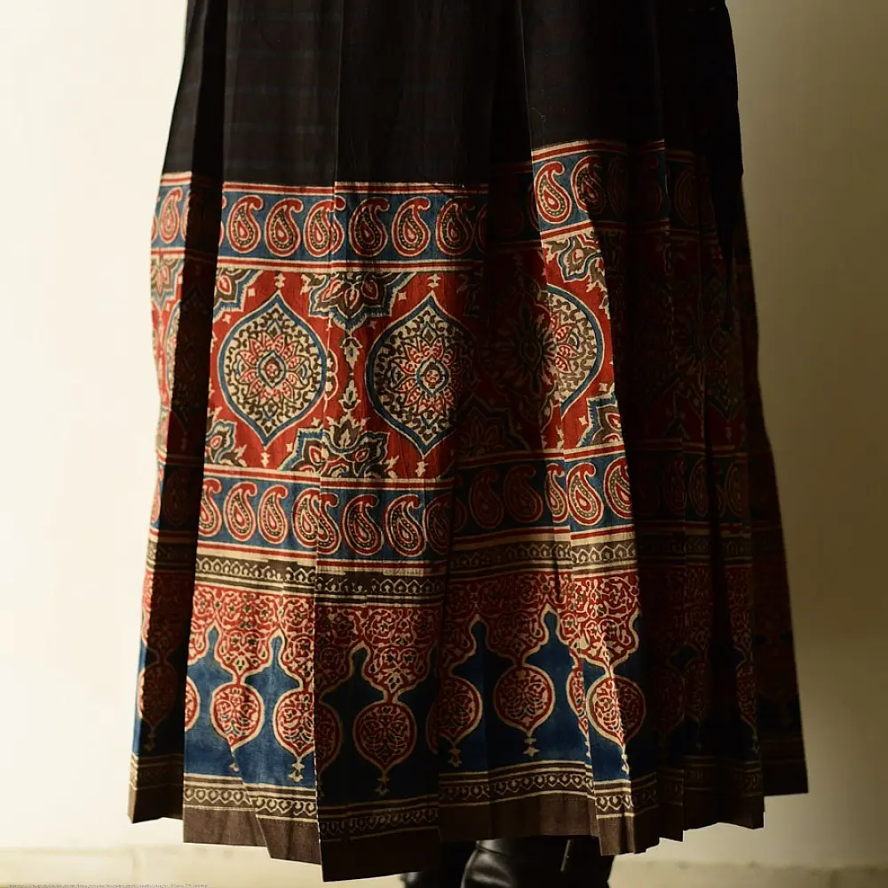 shop Ajrakh Prints ~ Wrap Around Pure Cotton Skirt
