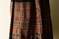Flowers in a River : Ajrakh Prints Wrap Around Skirt