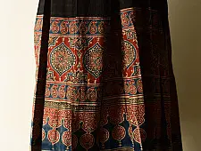 Flowers in a River : Ajrakh Prints Wrap Around Skirt