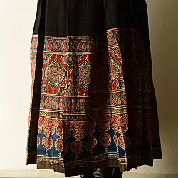 Flowers in a River : Ajrakh Prints Wrap Around Skirt