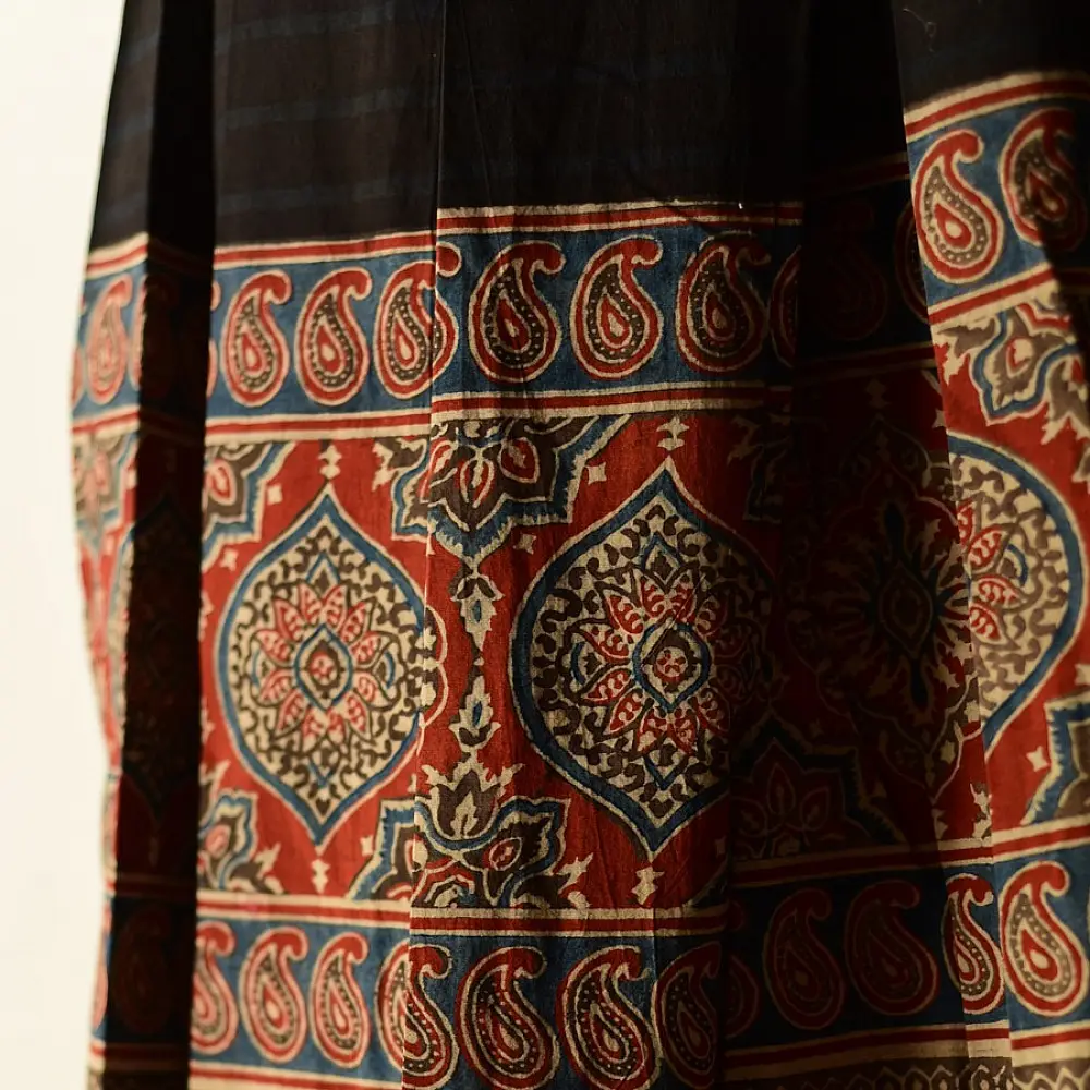shop Ajrakh Prints ~ Wrap Around Pure Cotton Skirt