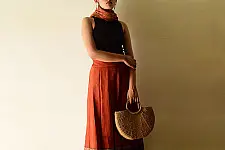 Flowers in a River : Ajrakh Printed Wrap Around Skirt | Pure Cotton