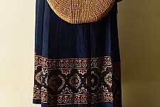 Flowers in a River : Ajrakh Wrap Around Skirt | Natural Dyed