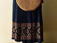 Flowers in a River : Ajrakh Wrap Around Skirt | Natural Dyed
