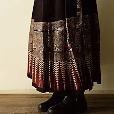 Flowers in a River : Ajrakh Prints Wrap Around Skirt | Natural Dyed | Pure Cotton Flowers in a River : Ajrakh Prints Wrap Around Skirt | Natural Dyed | Pure Cotton