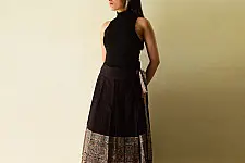 Flowers in a River : Ajrakh Prints  Wrap Around Skirt | Natural Dyed | Pure Cotton