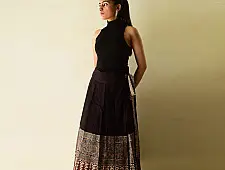 Flowers in a River : Ajrakh Prints  Wrap Around Skirt | Natural Dyed | Pure Cotton