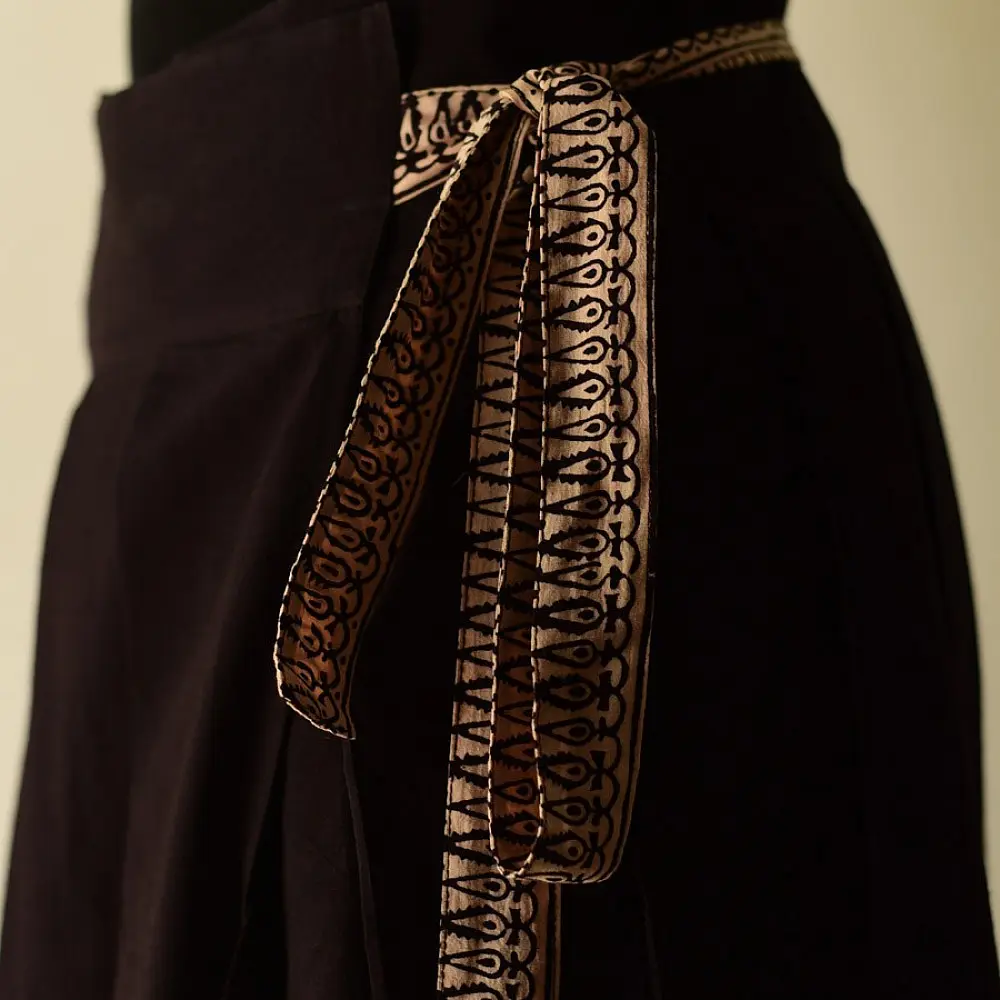 shop Ajrakh Prints ~ Long Wrap Around Skirt - Natural Dyed