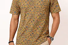 Vegetable colors Ajrakh Cotton T-shirt