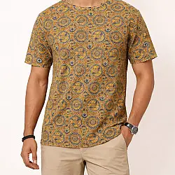 Vegetable colors Ajrakh Cotton T-shirt