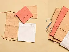 Be safe & stylish ✜ Solid Colour Cotton Mask ( Set of 3 with Pouch ) ✜ H