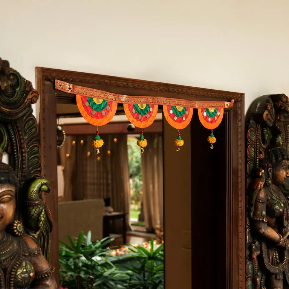 Venu . वेणु | Satrangi Marigold Handcrafted Bamboo Toran